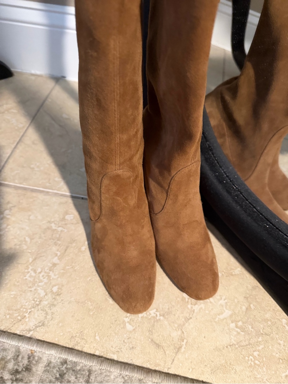 Stuart Weitzman Tieland Suede Over-The-Knee Boots - Walnut Brown - Size 7.5 US - Picture 2 of 12